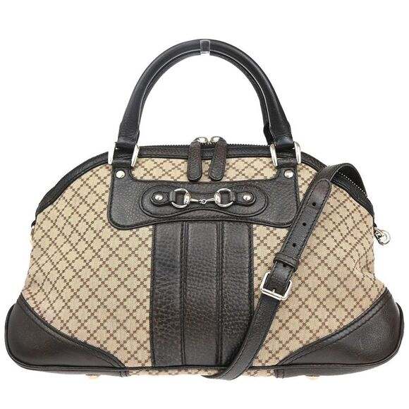 Gucci Diamante Brown Canvas Handbag (Pre-Owned) - Picture 1 of 16